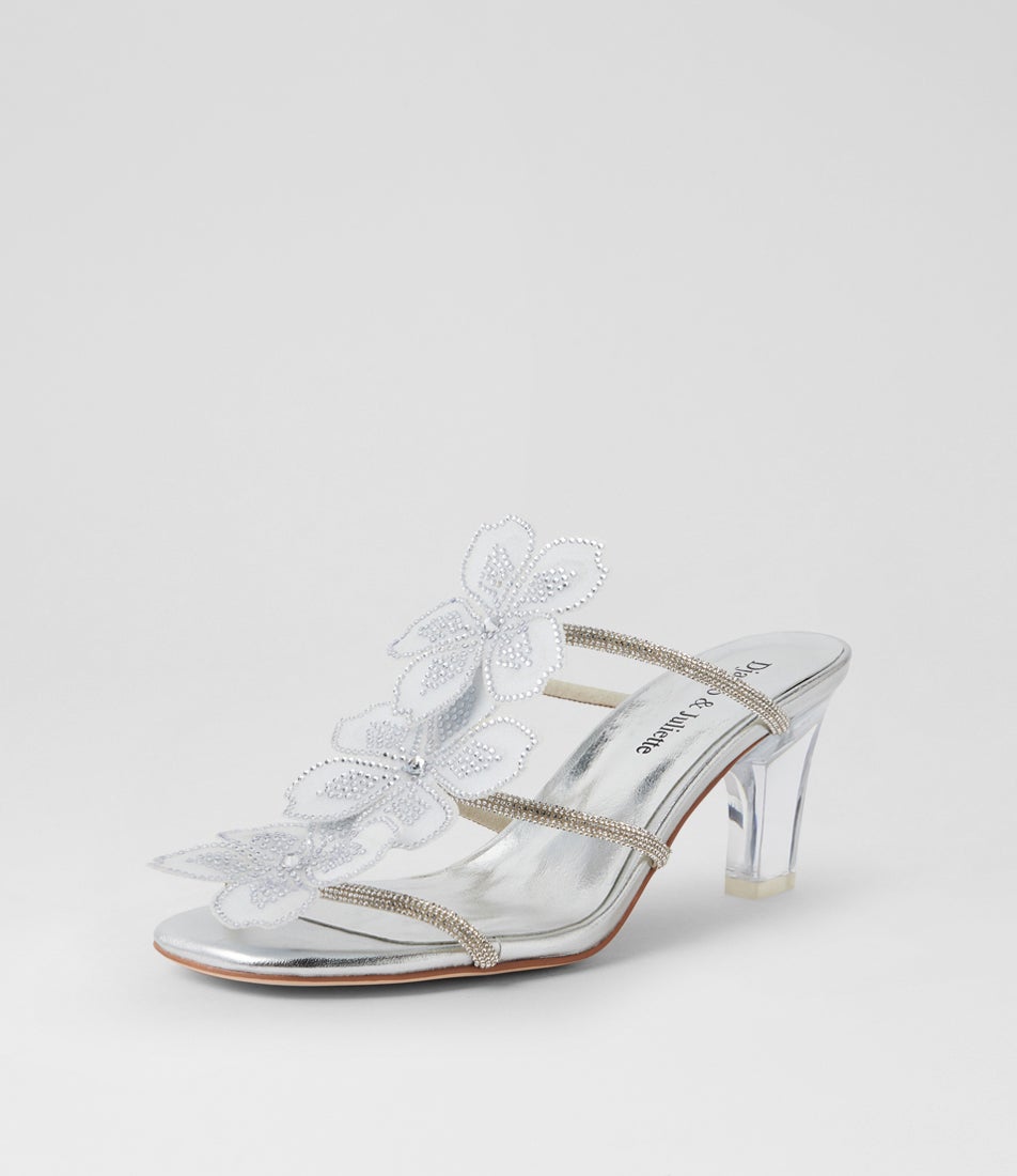 Favora Silver Mix Heeled Sandals