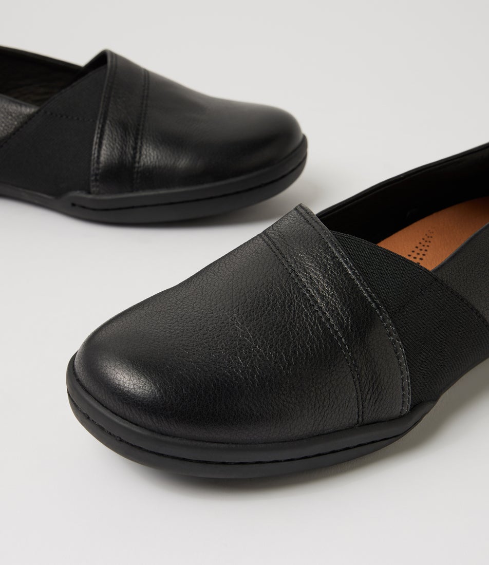 Dashiell Black Leather Ballet Flats