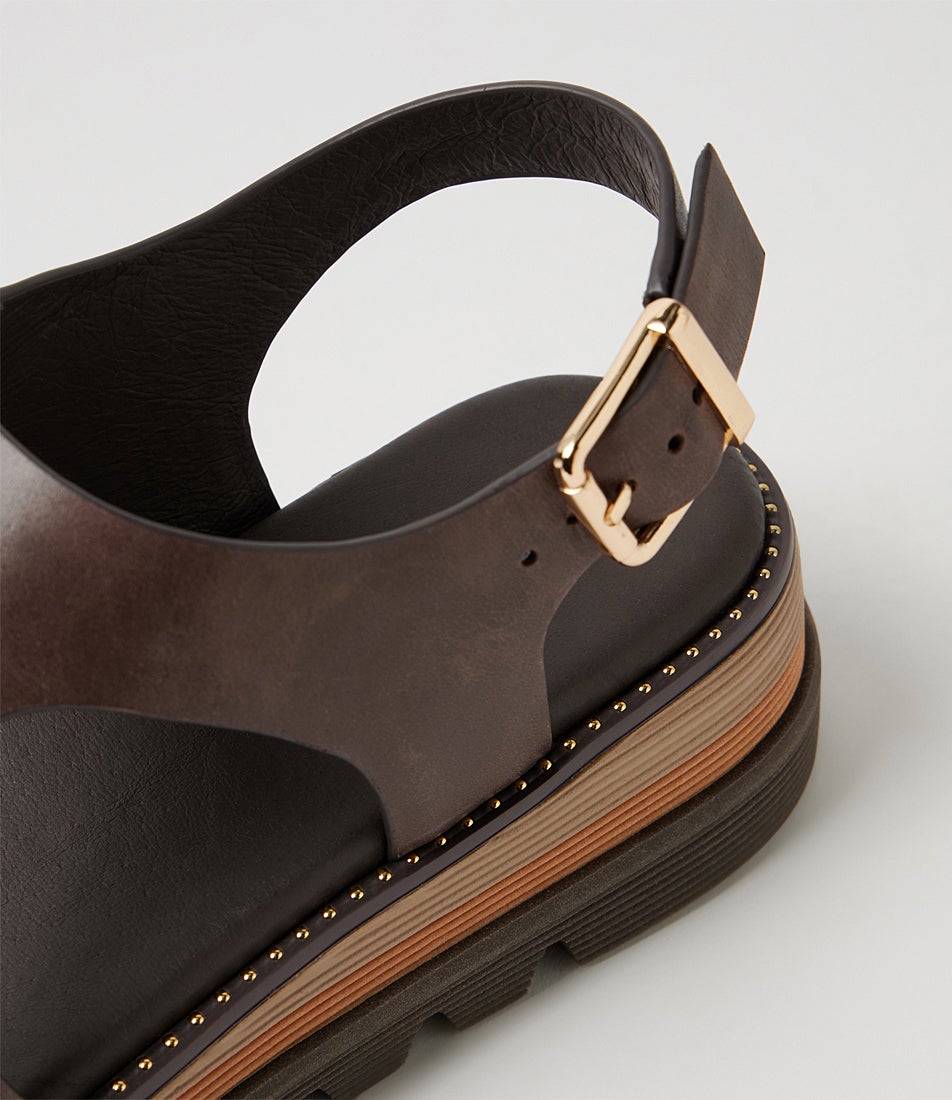 Satsuki Choc Leather Sandals