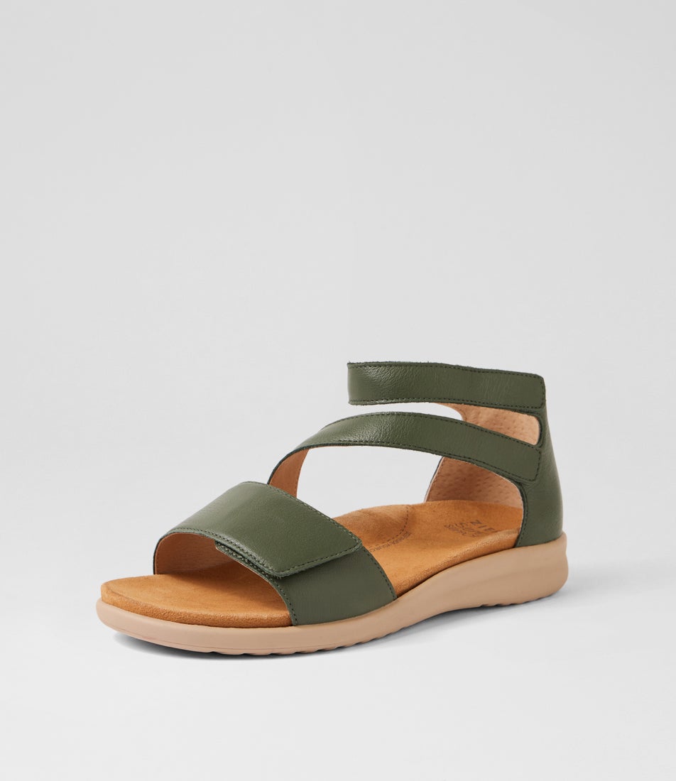 Brethe Xw Khaki Almond Leather Sandals