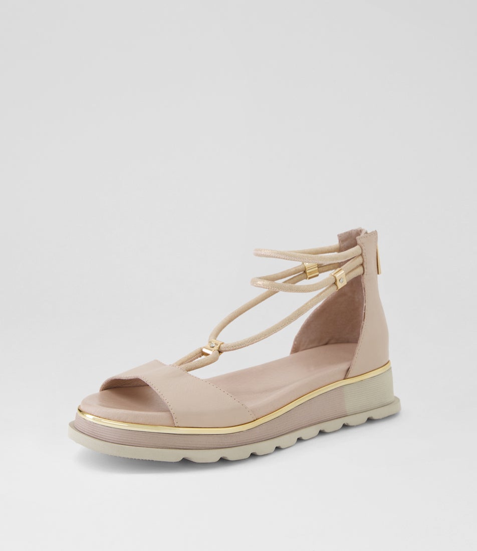 Cimone Nude Leather Sandals