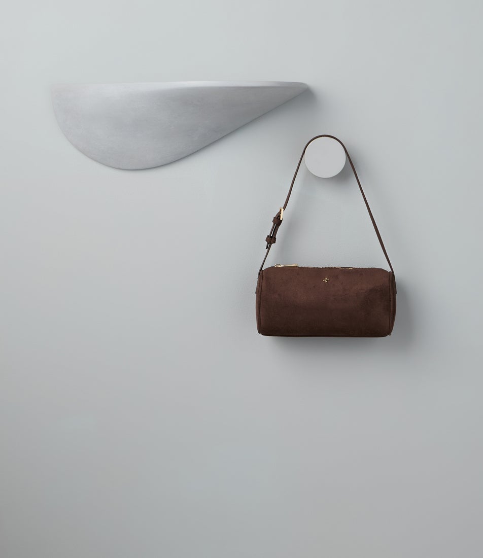 Punchy Chocolate Microsuede Shoulder Bag