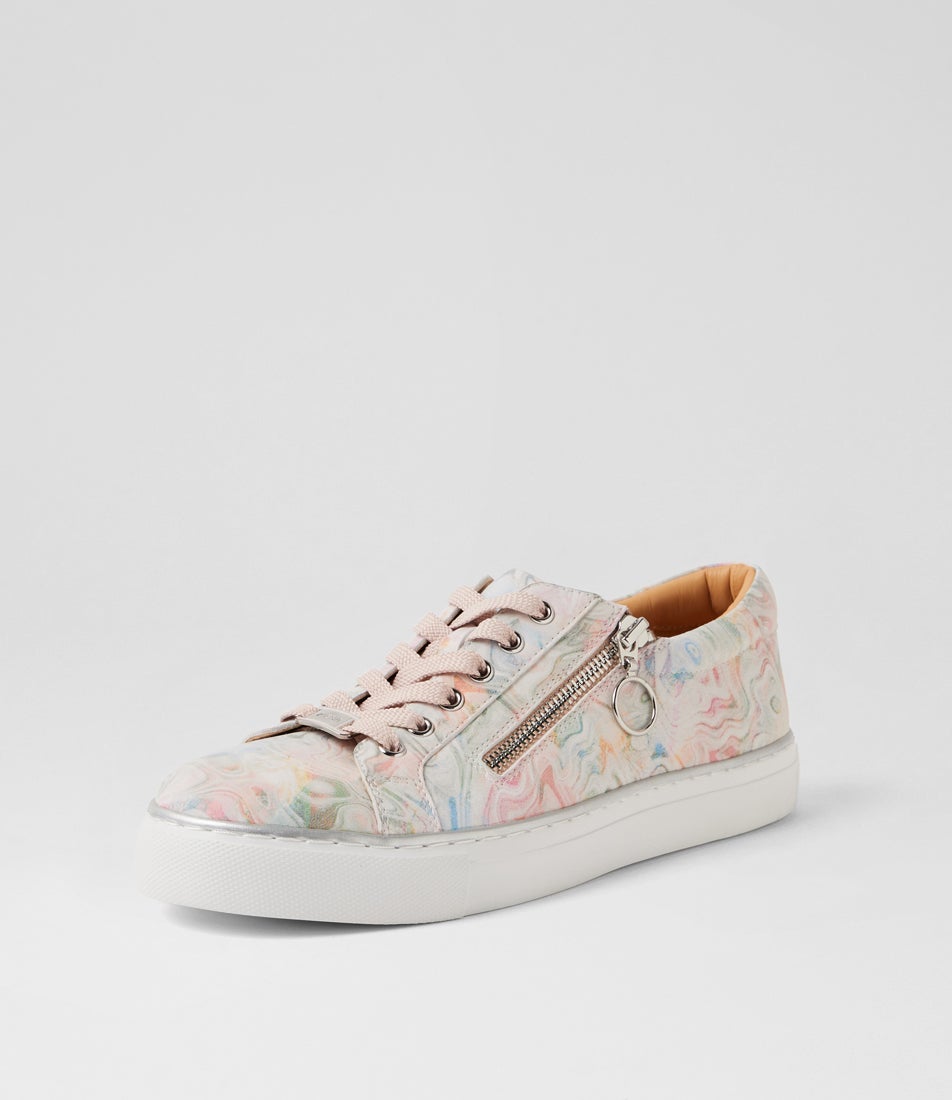 Pamela Xf Nude Floral Leather Sneakers