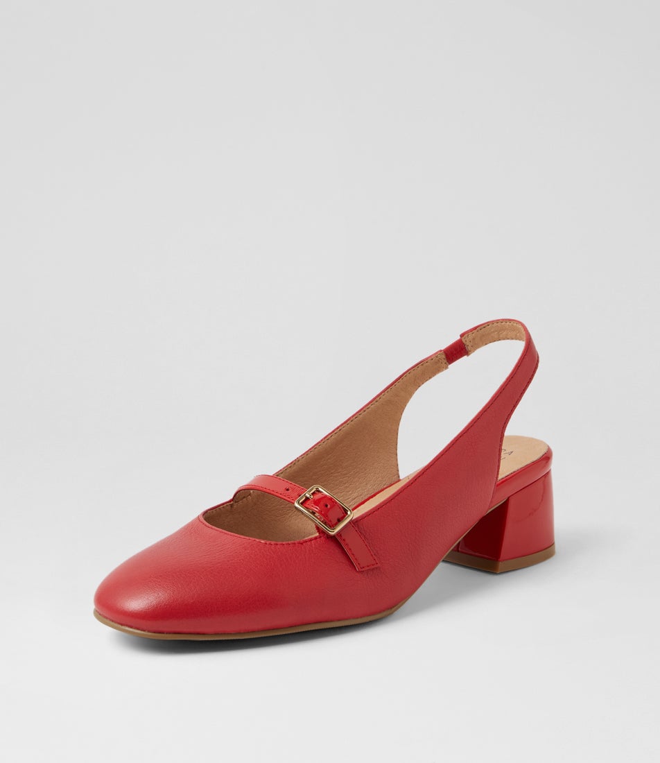 Zolmy W Red Leather Patent Heels