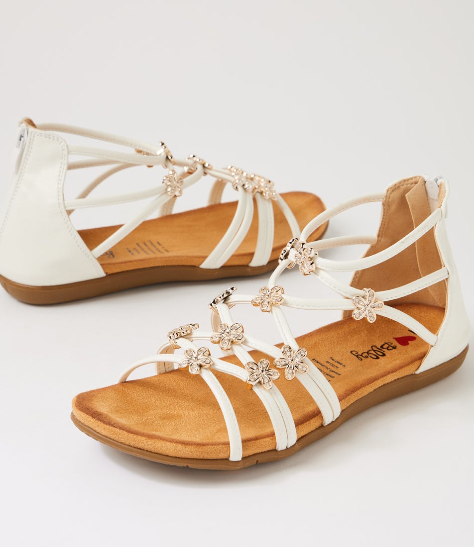Falome White Strappy Sandals