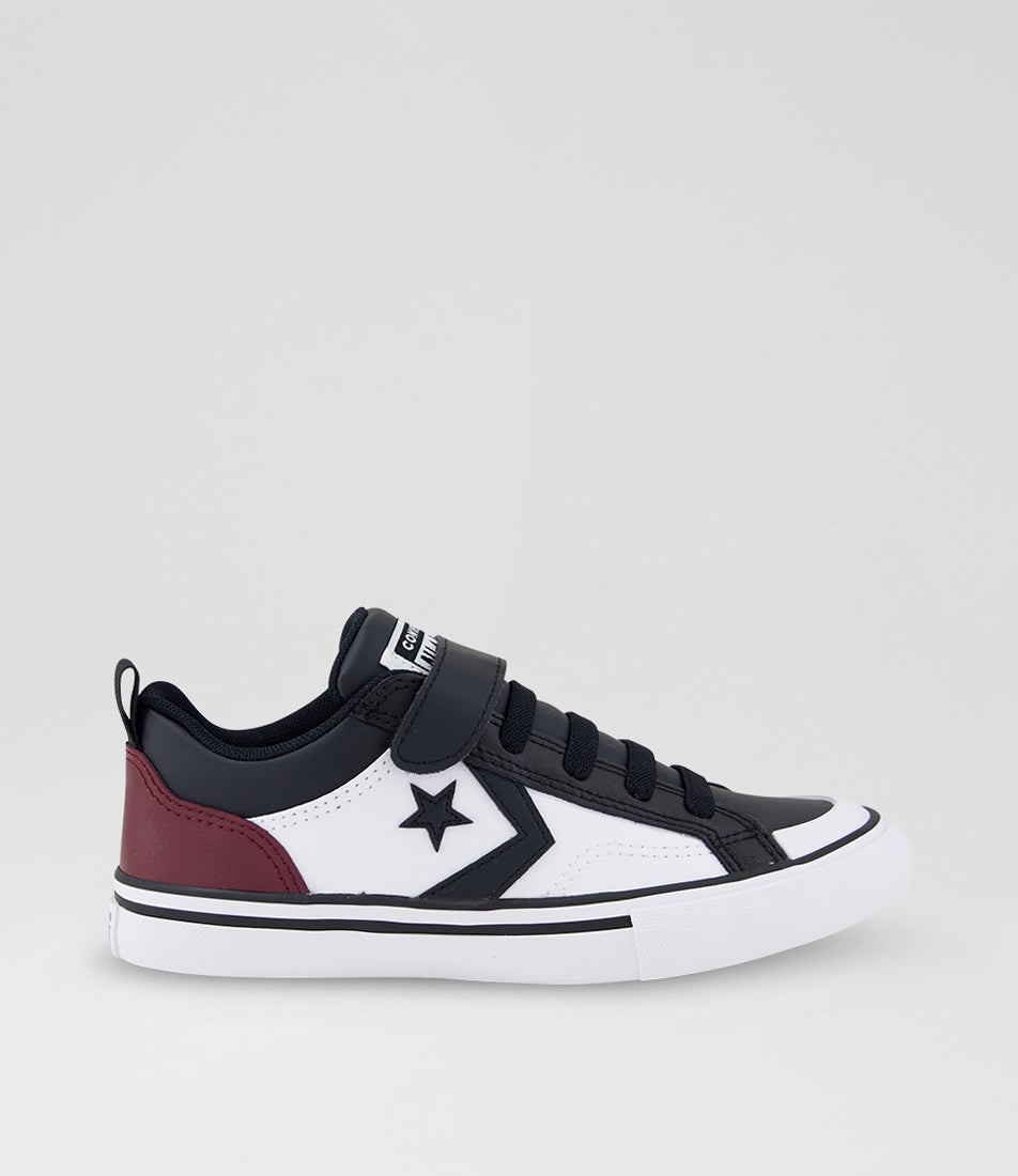Pro Blaze Junior White Black Deep Bordeaux Leather Sneakers