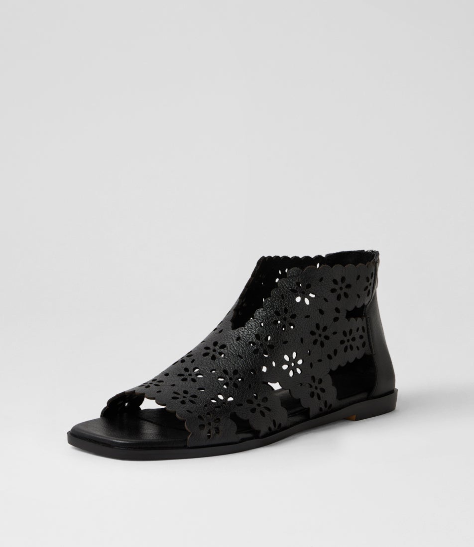 Linko Black Leather Sandals
