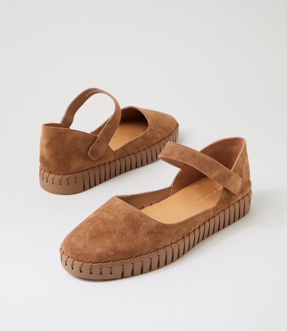 Hough Light Choc Suede Mary Janes