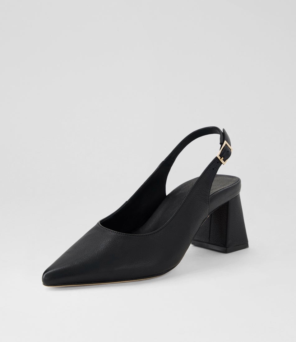 Wendye Black Leather Heels Wendye Black Leather Heels