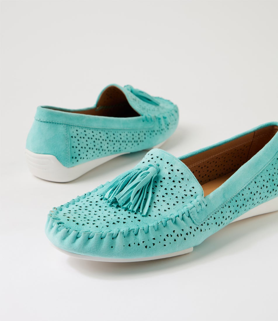 Luma Aquamarine Suede Loafers