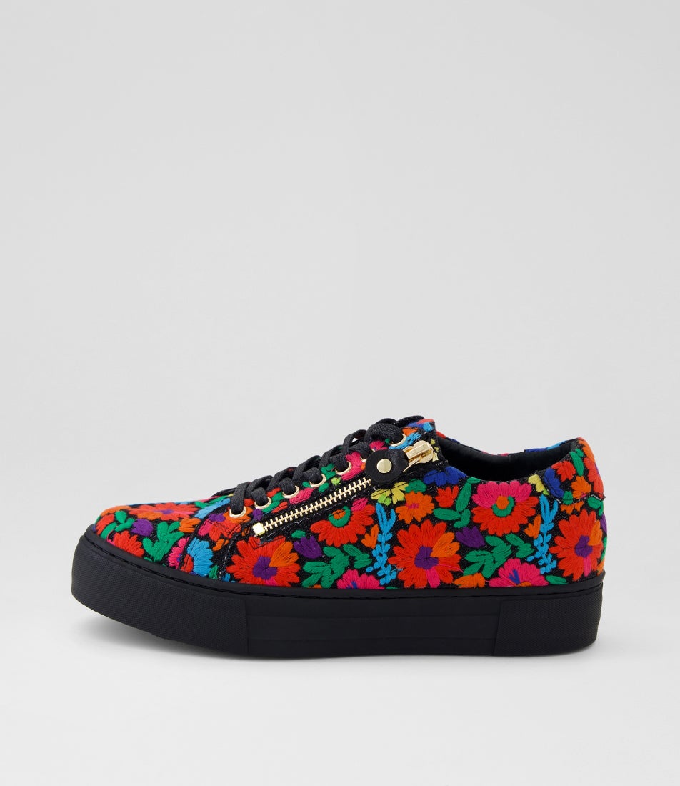 Folla Black Bright Fabric Sneakers