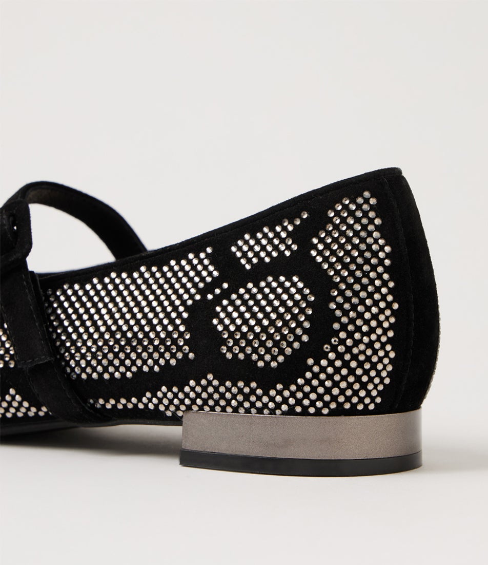 Frier Black Suede Mary Janes