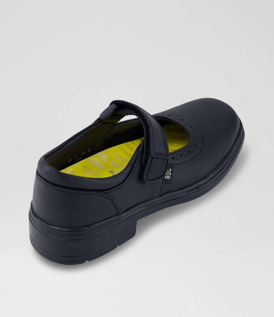 Lauren Junior Black Leather Mary Jane School Shoes