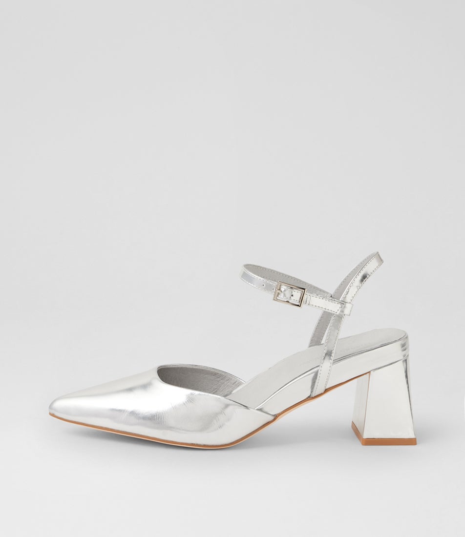 Wellas Silver Leather Heels