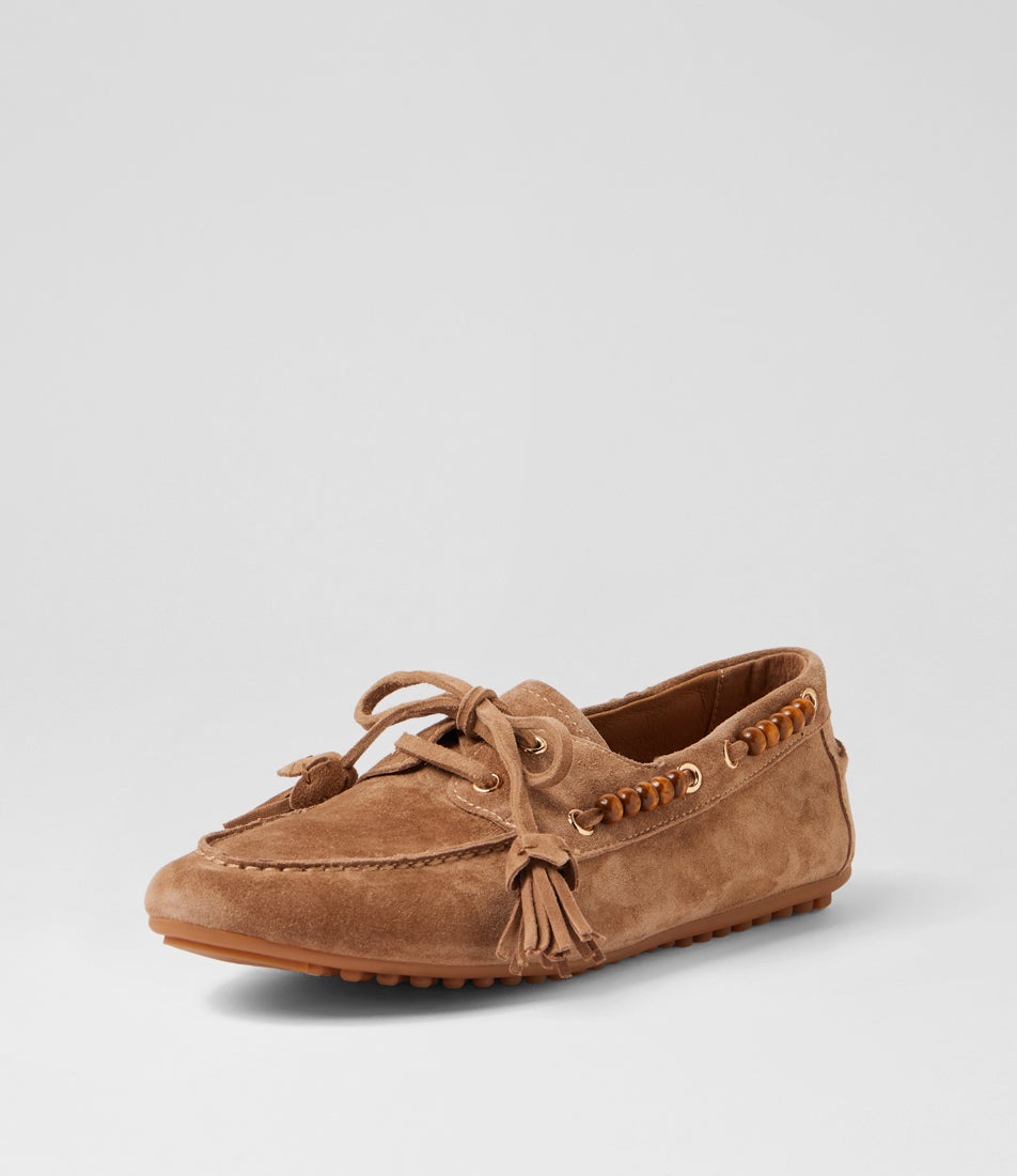 Verdict Light Choc Suede Flat Shoes
