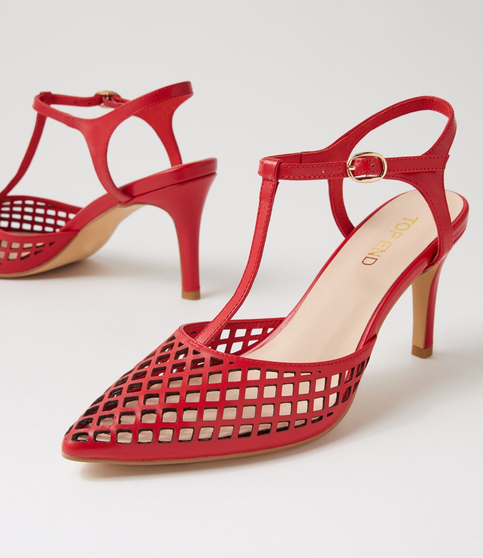 Brenn Red Leather Heels