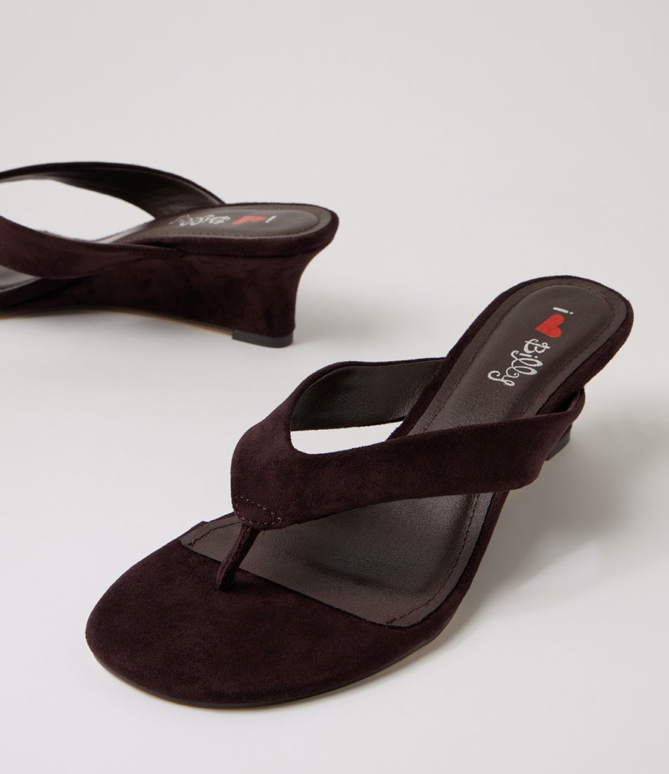 Narline Chocolate Microsuede Wedges
