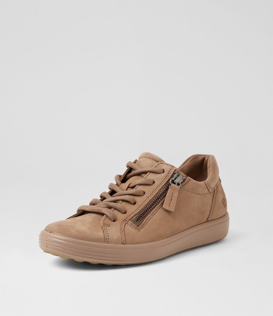 Soft 7 Zip W Taupe Leather Sneakers