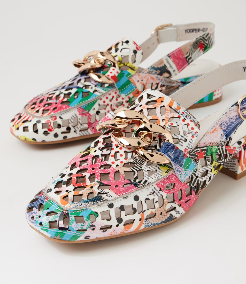 Vooper Collage 2 Print Patent Leather Heels