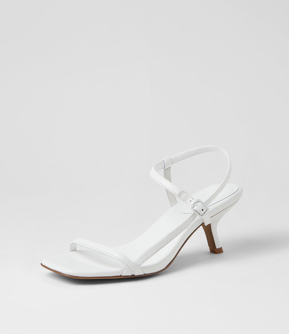 Heressa White Leather Sandals