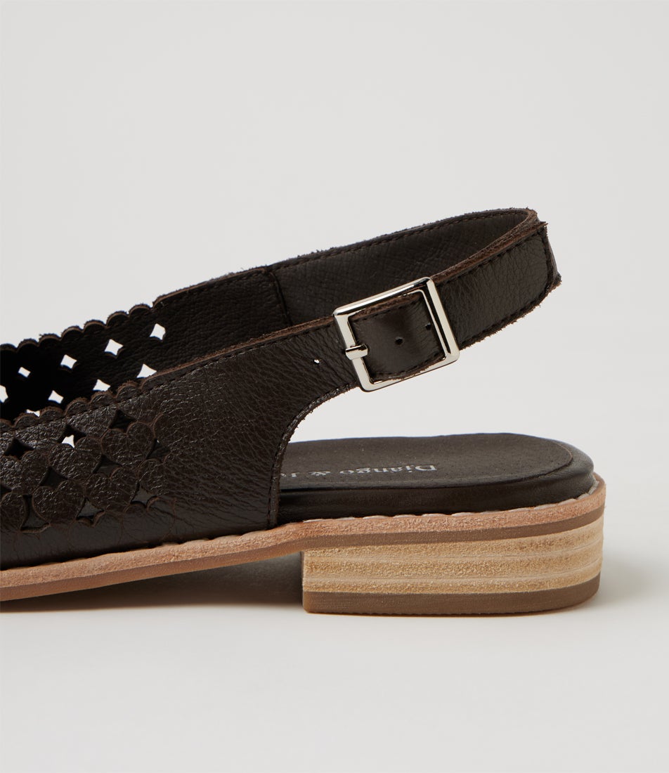 Anuli Choc Leather Slingbacks