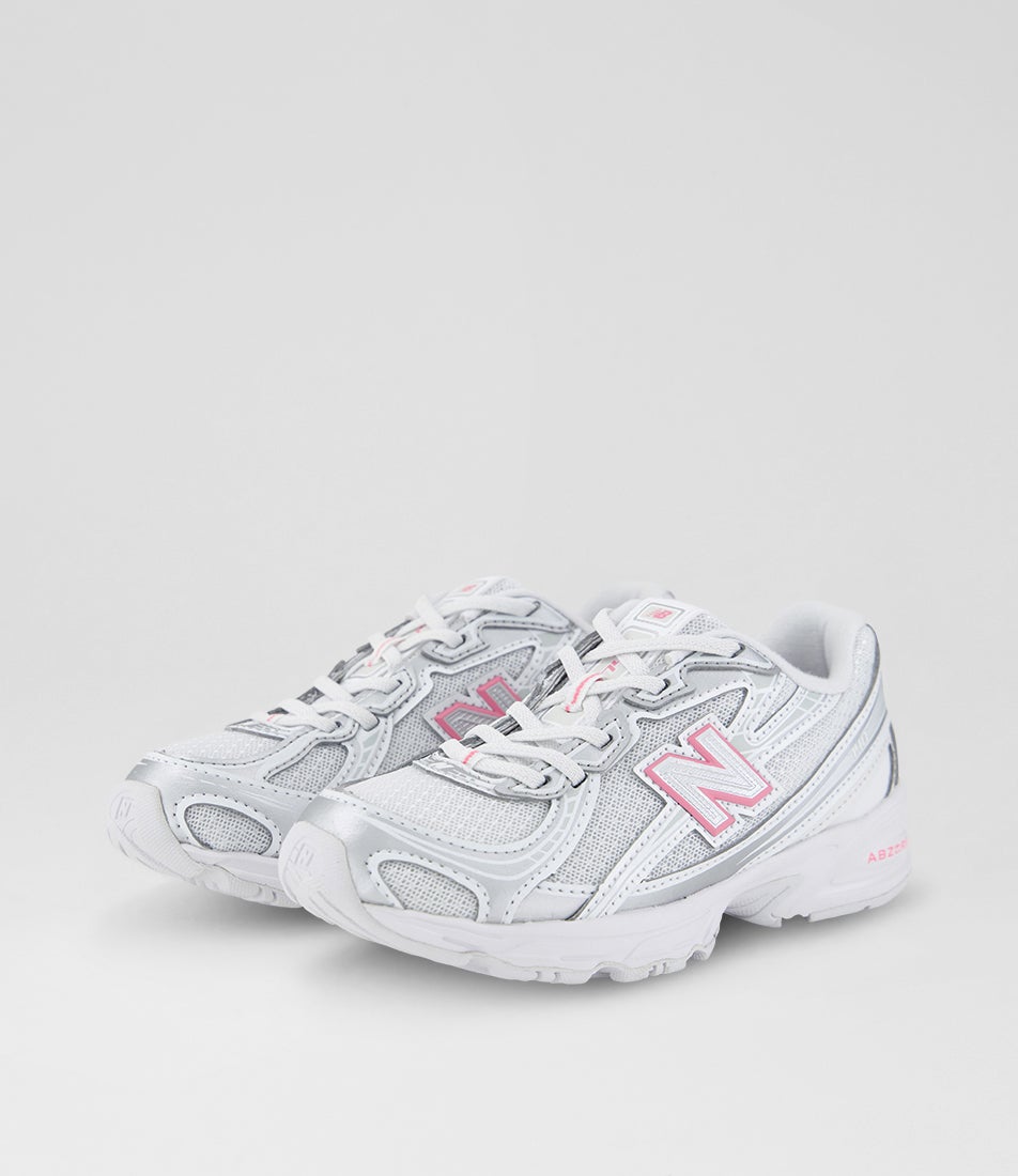 740 Junior Silver Metallic Signal Pink Mesh Sneakers