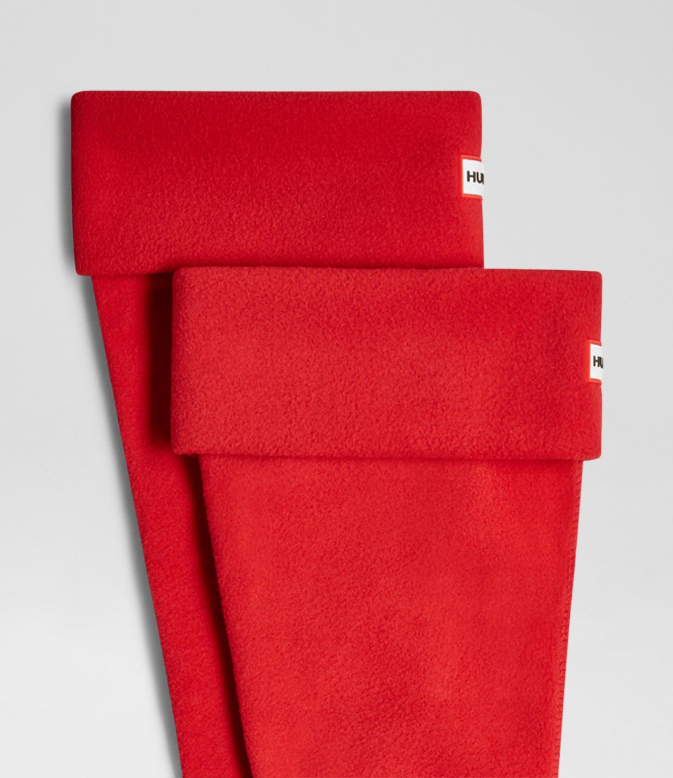 Fleece Tall Sock Military Red Fabric