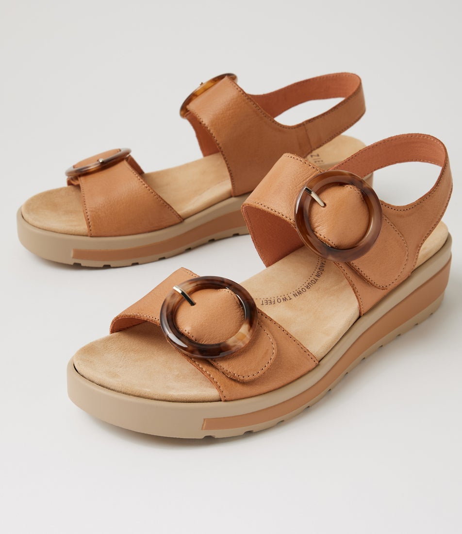 Gathas W Dark Tan Leather Sandals