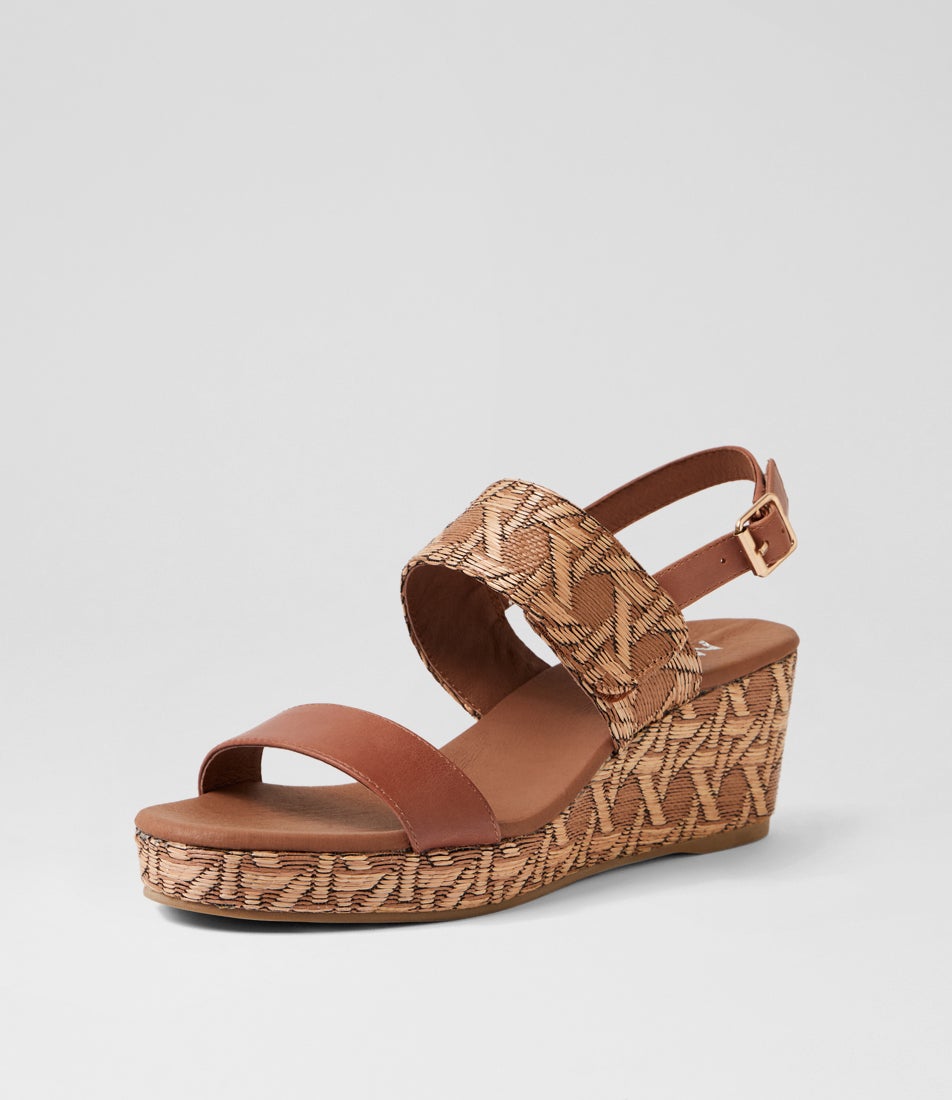 Mickie Cognac Leather Slingbacks