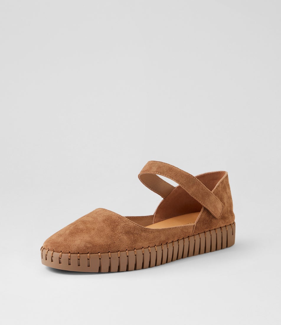 Hough Light Choc Suede Mary Janes