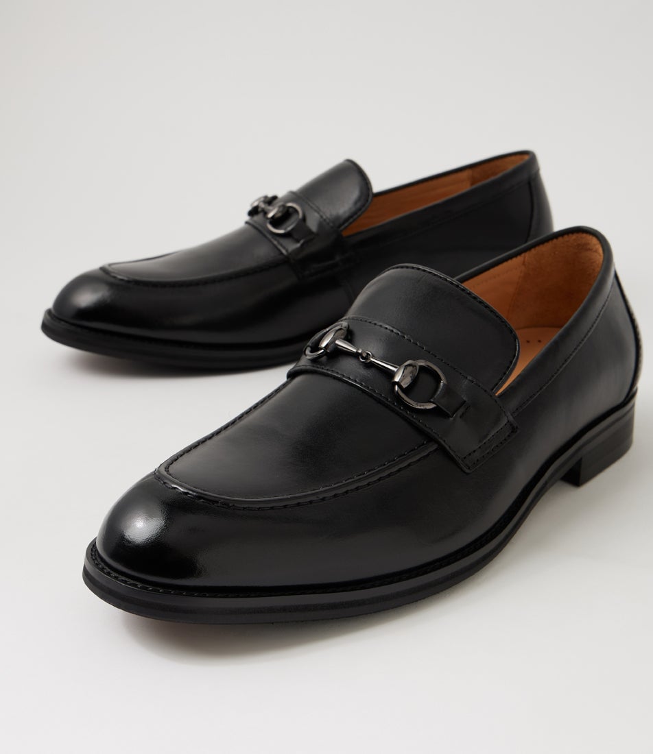 Omit Black Leather Loafers
