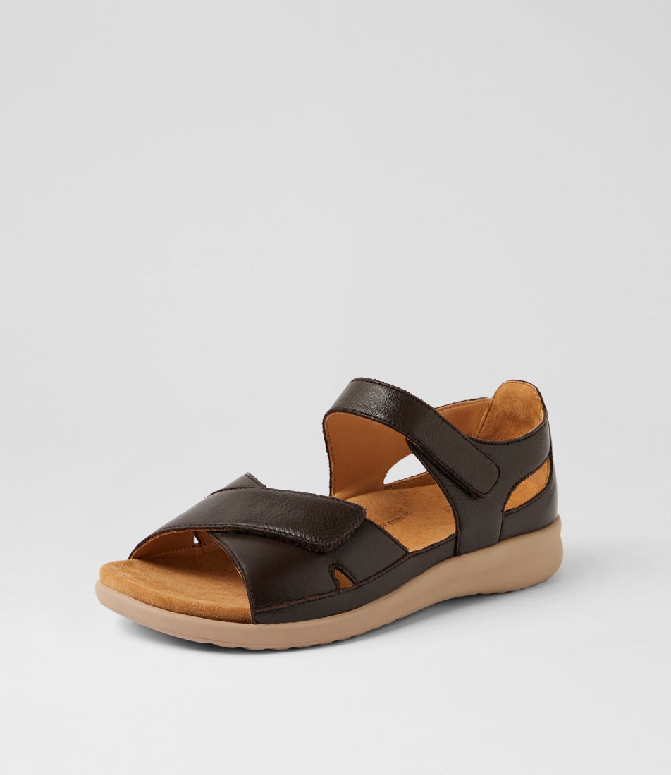 Bronn Xw Choc Almond  Leather Sandals