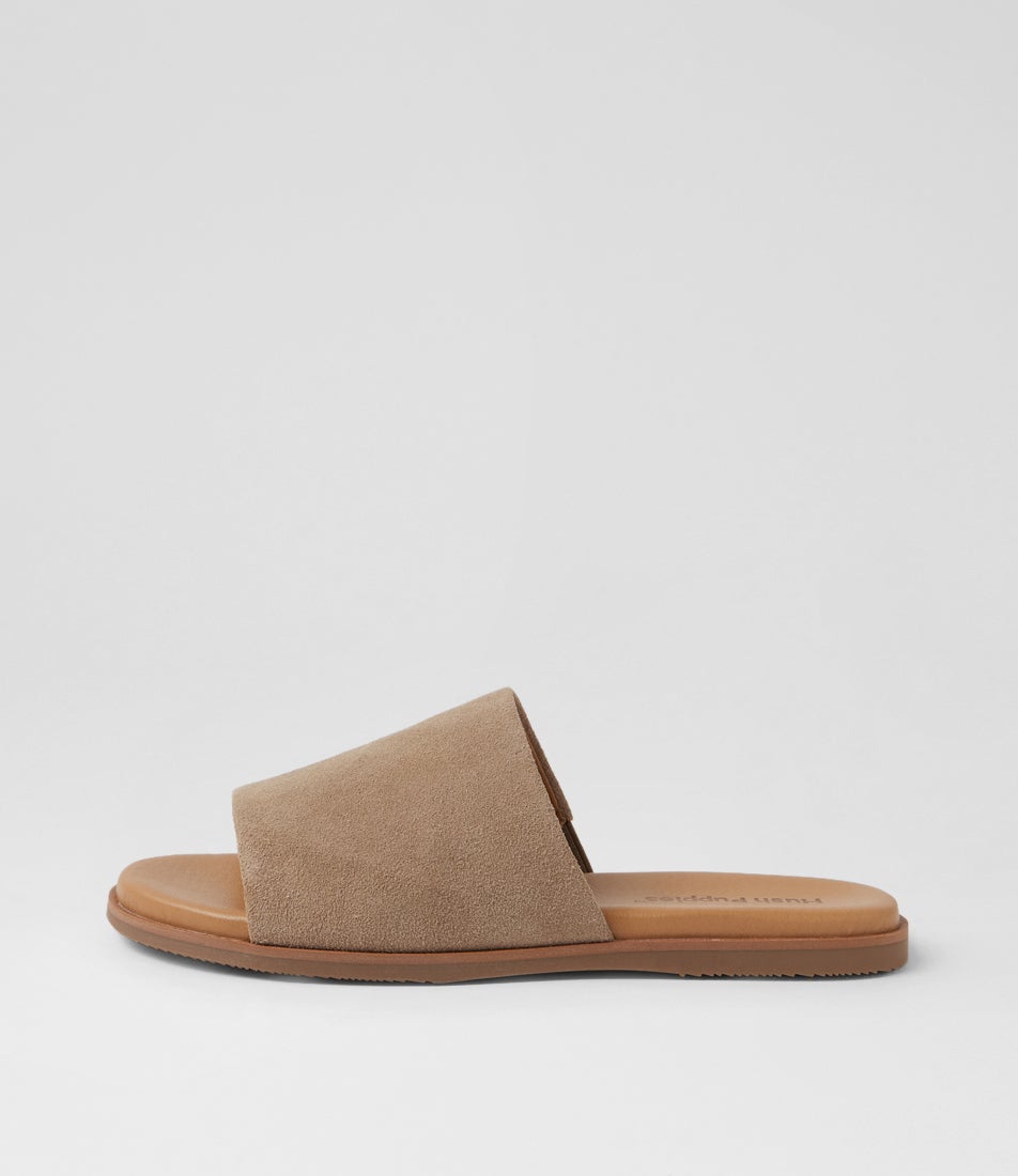 Paradise Taupe Suede Slides