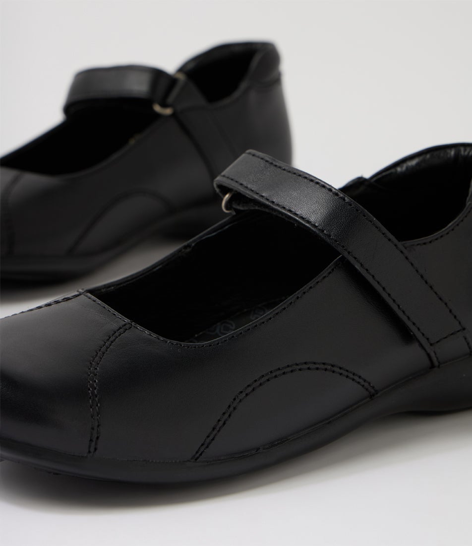 Madras 2 Youth Black Leather School Shoes