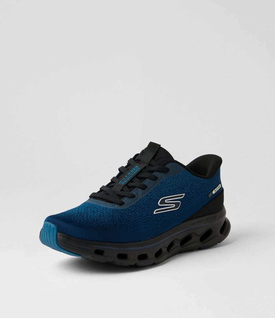 Go Walk Glide Step 2 Maser Navy Black Fabric Sneakers