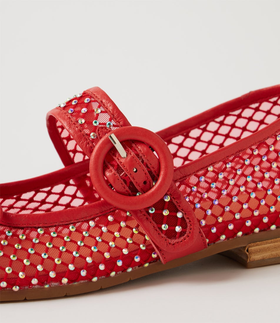 Powerful Red Leather Mary Janes