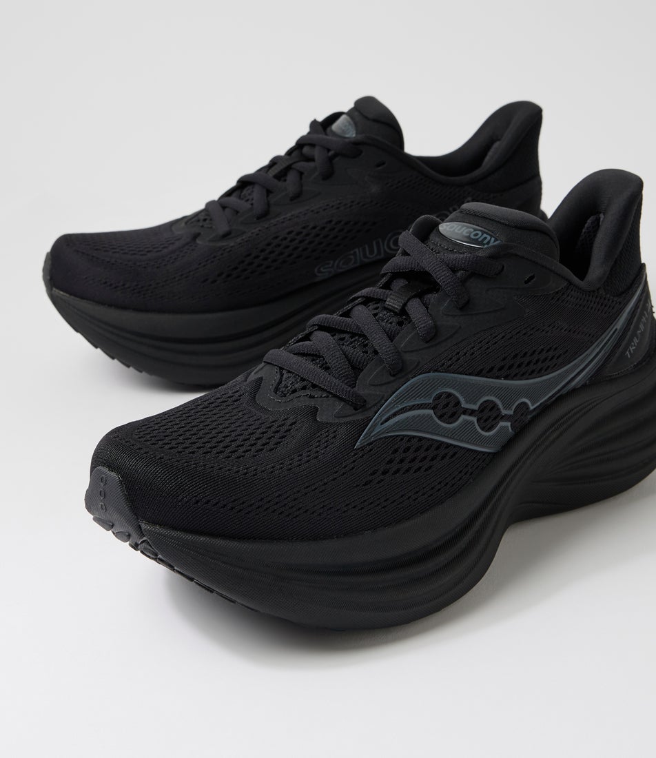 M Triumph 24 Triple Black Mesh Lace Up Sneakers