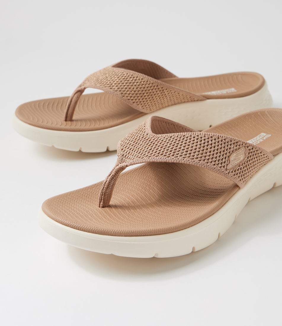 Go Walk Flex Sandal Andrea Tan Fabric Slides