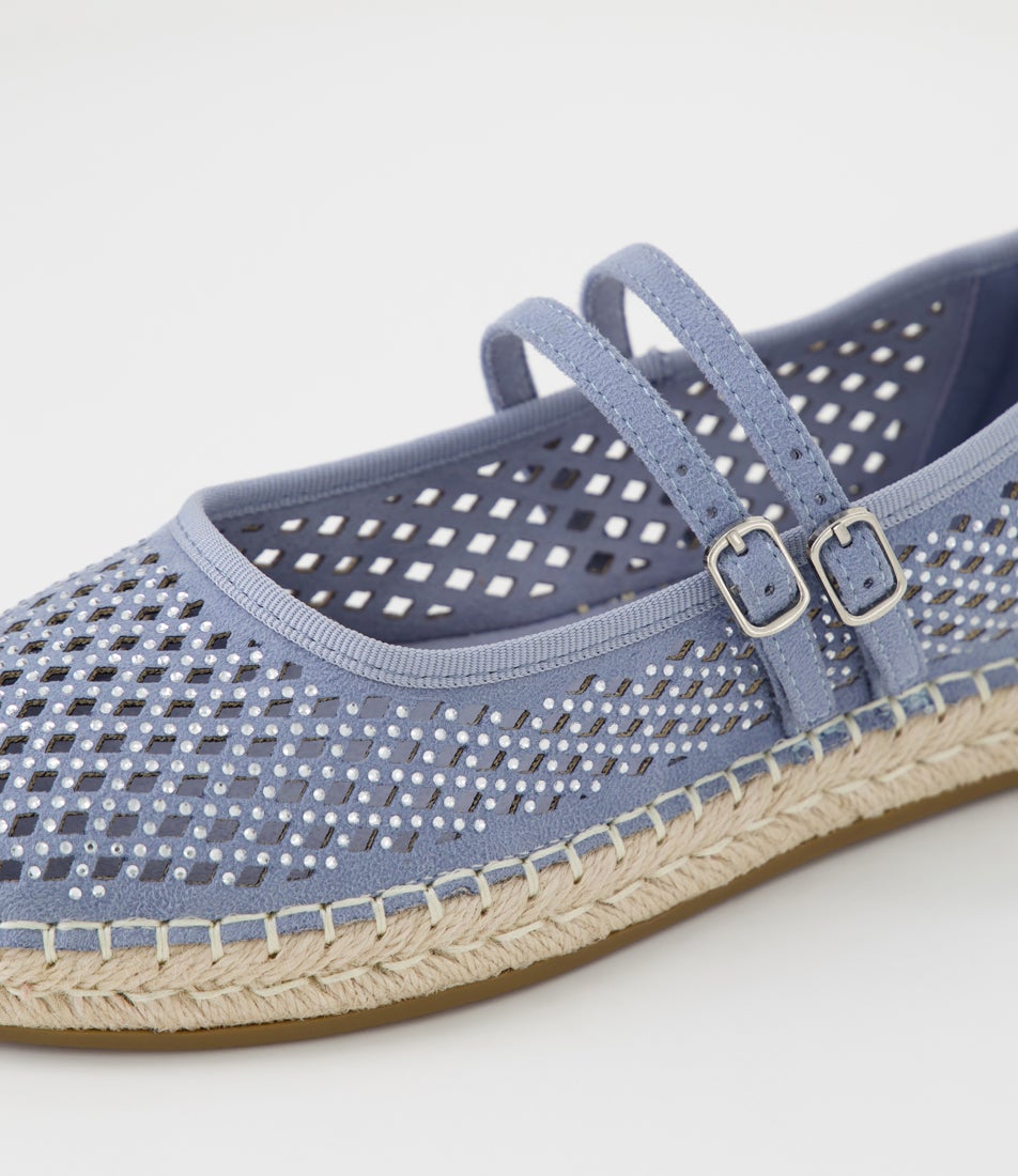 Ingrad Pale Blue Microsuede Flat Shoes