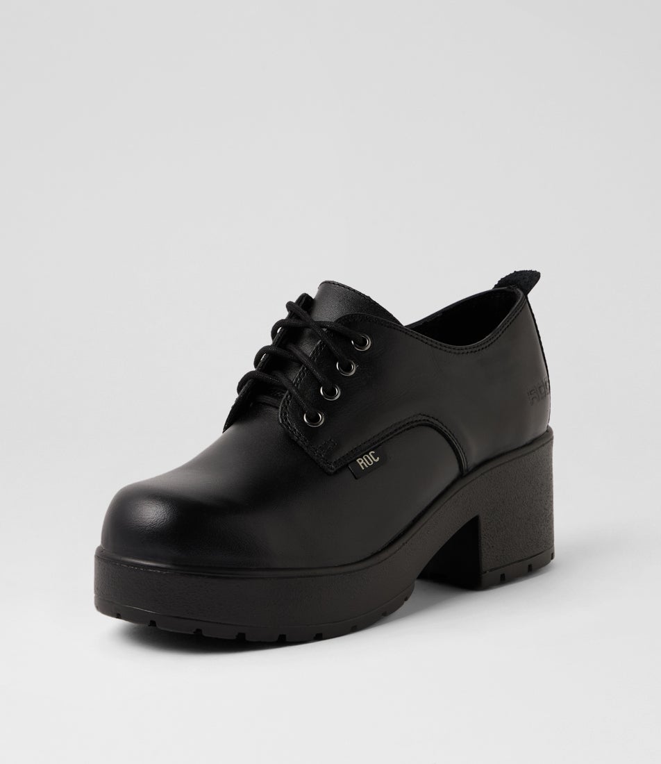 Vaga Black Leather Heels