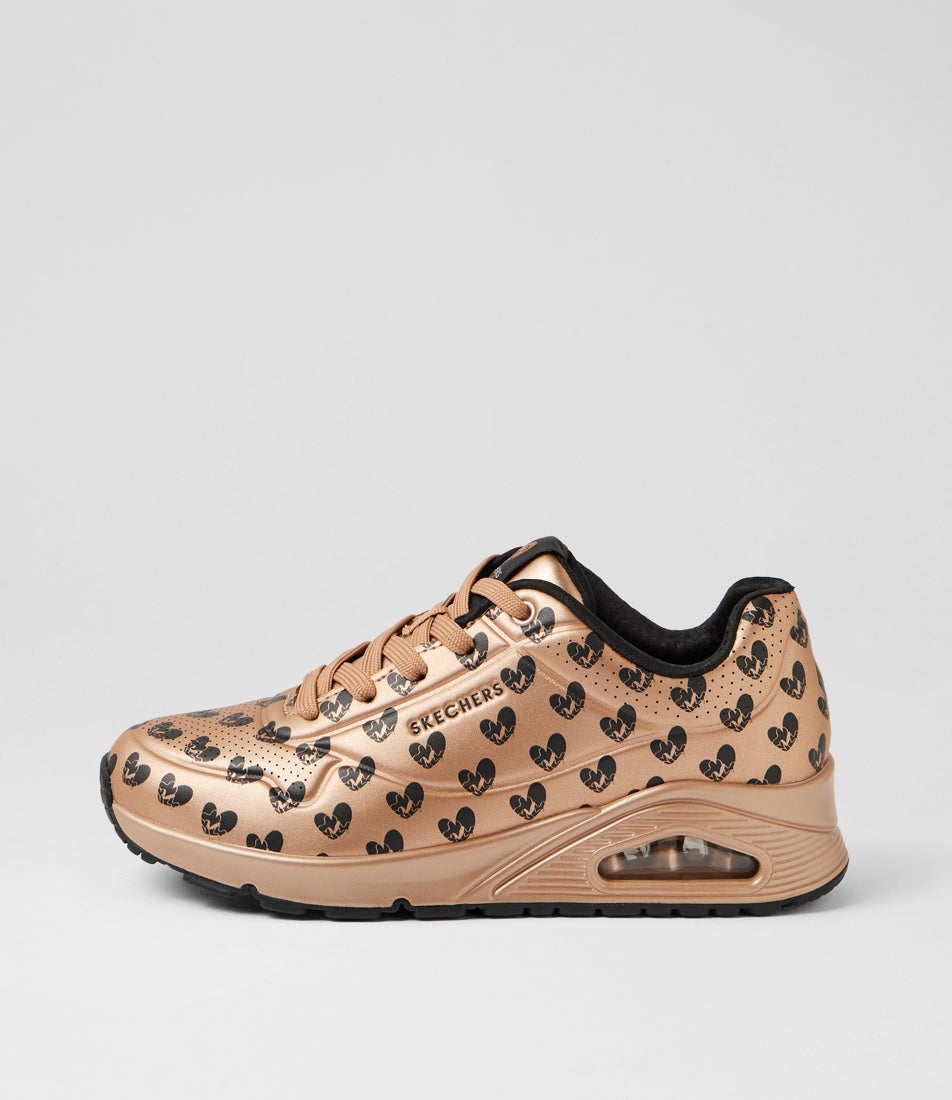 Uno Live Colorfully Rose Gold Lace Up Sneakers