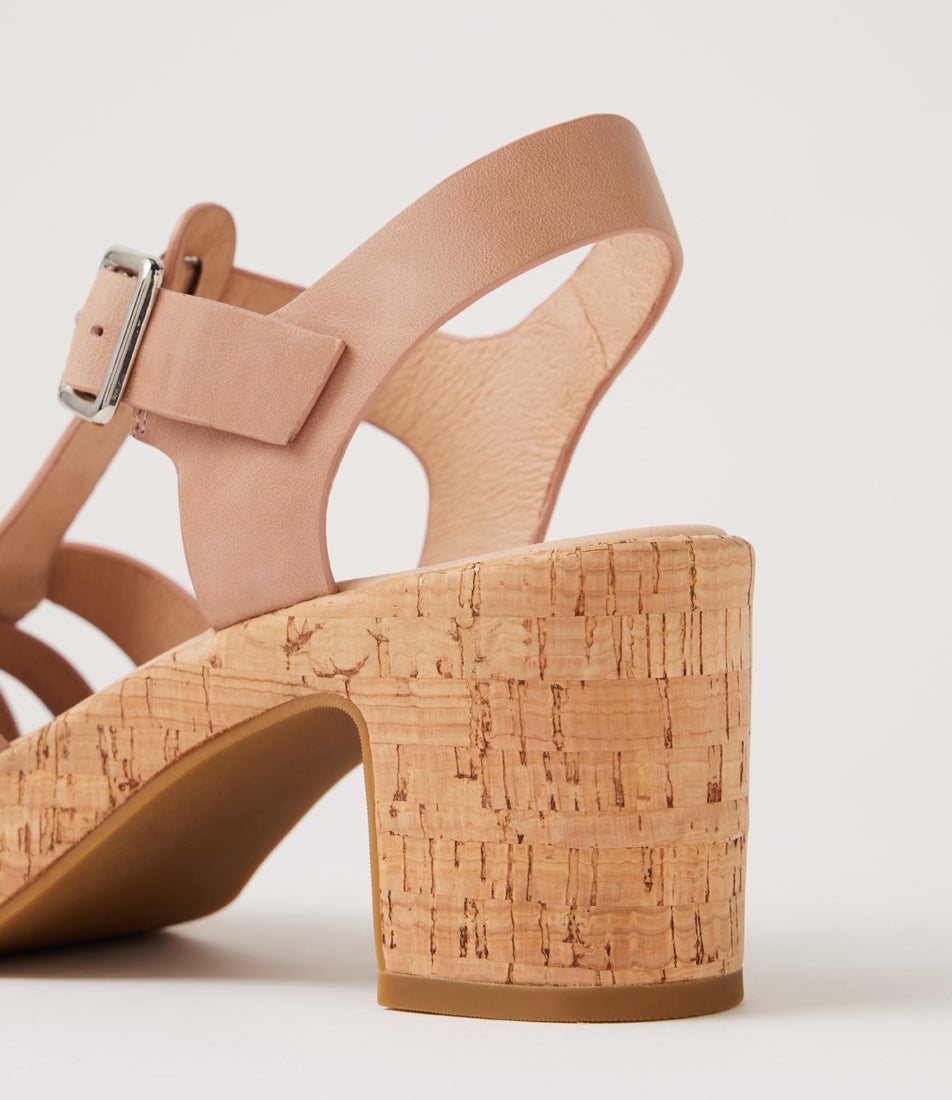 Billas Blush Cork Leather Sandals