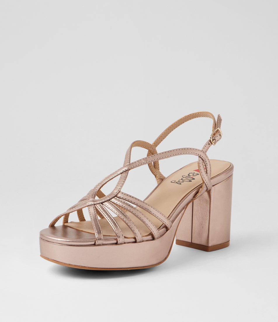 Forrum Rose Gold Strappy Sandals