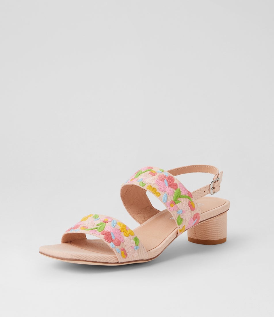 Harella Pink Gelato Fabric Slingbacks