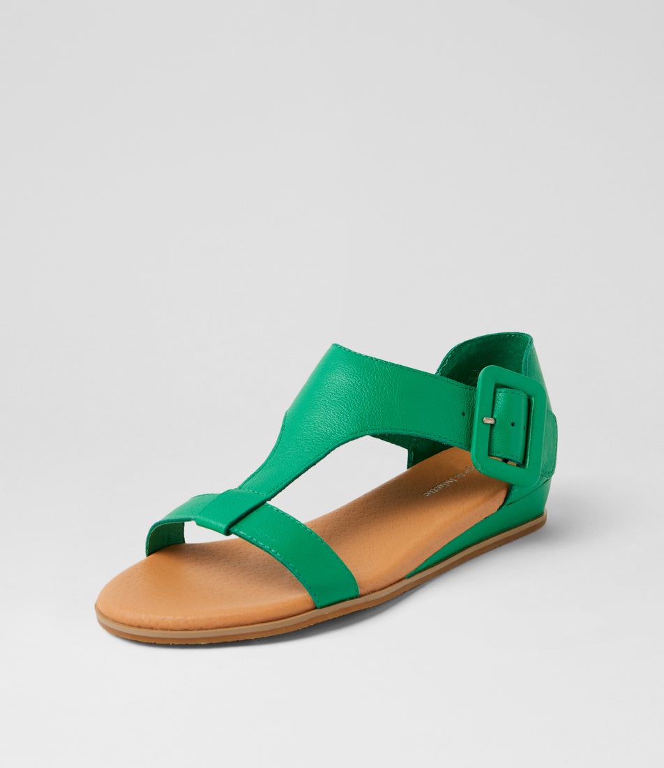Huntlee Emerald Leather Sandals