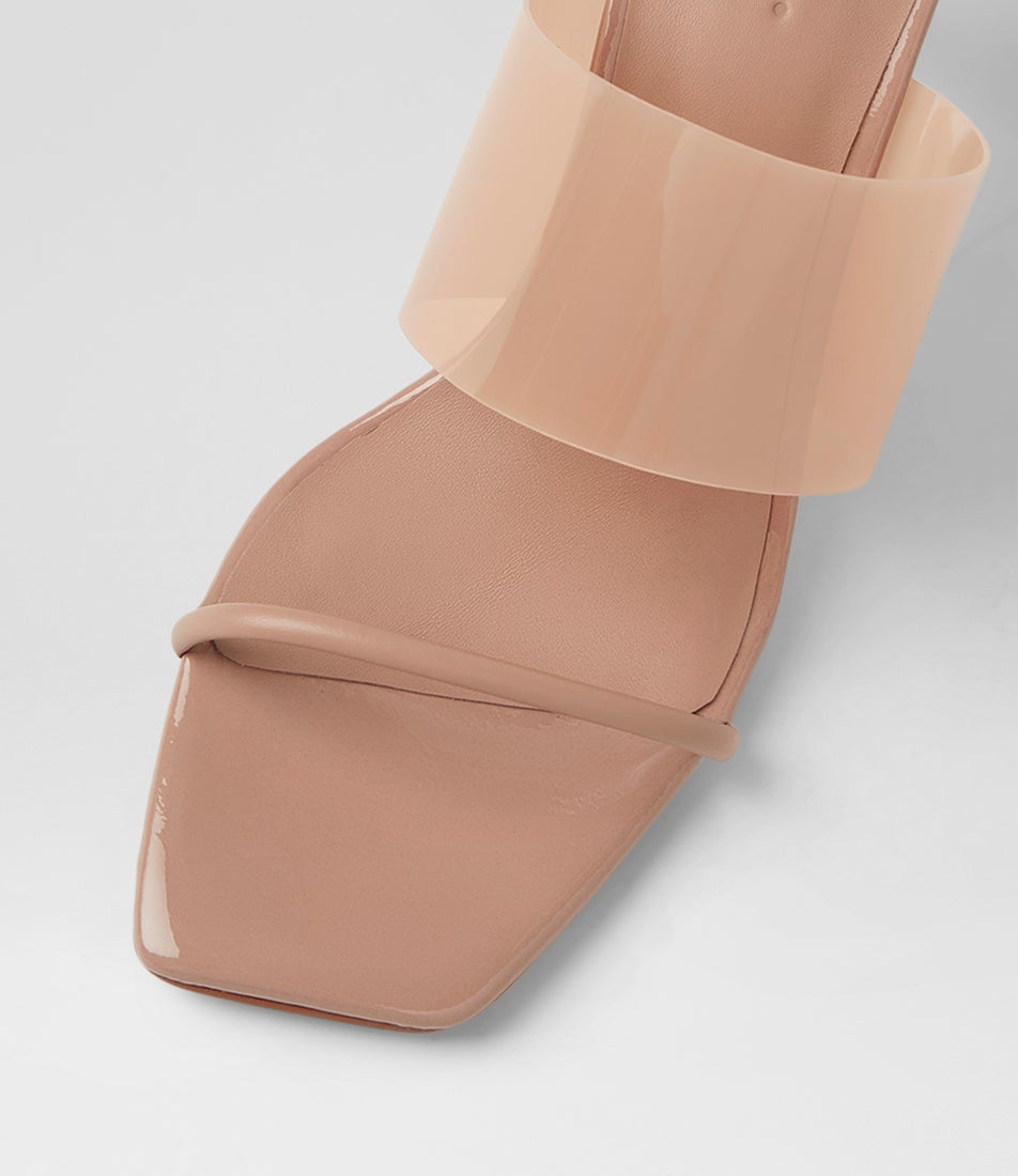 Patone Blush Patent Vinylite Sandals