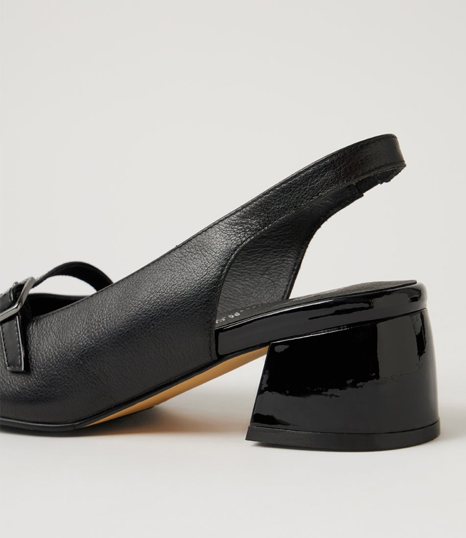 Zolmy W Black Leather Heels