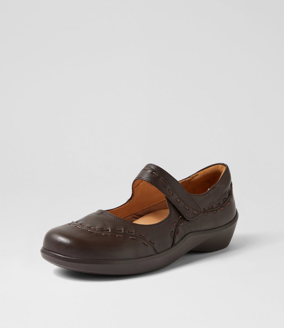 Gummibear W Choc Leather Mary Janes