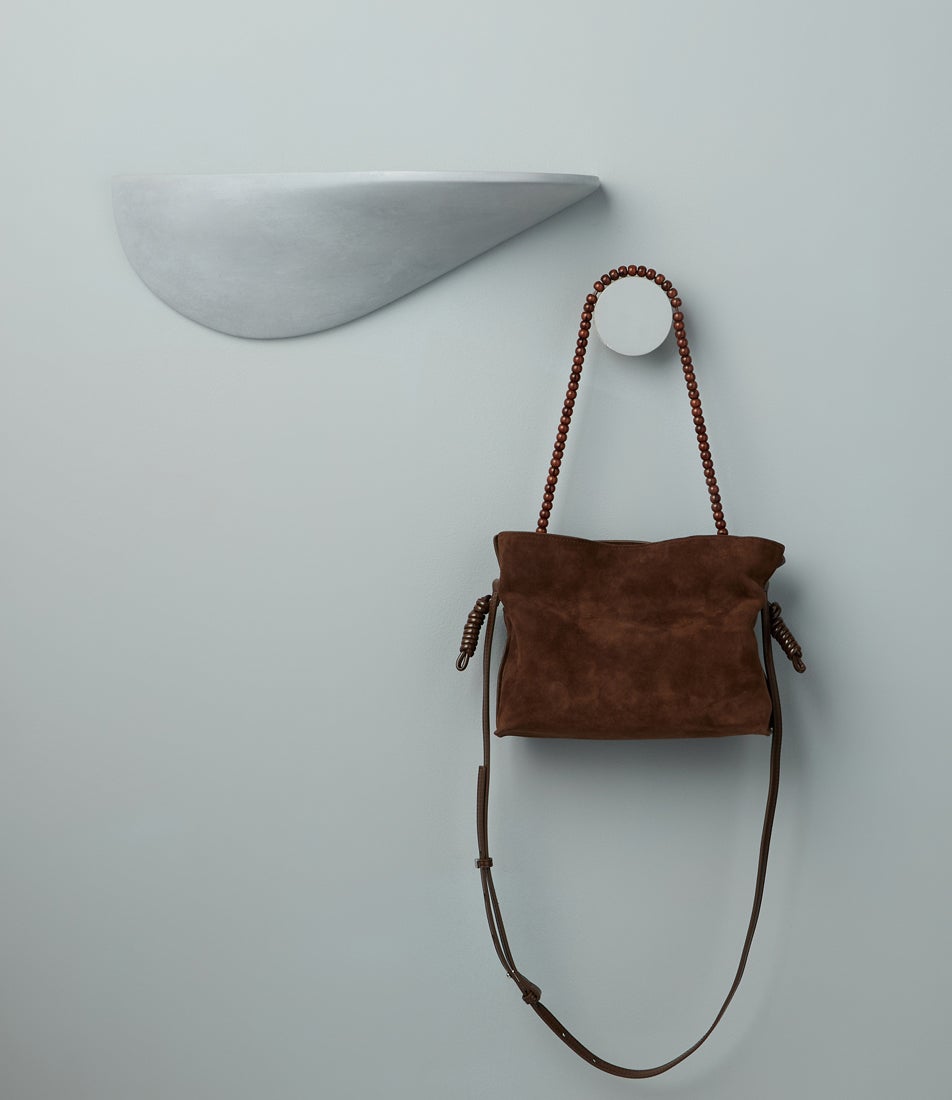 Della Tiramisu Suede Handbag