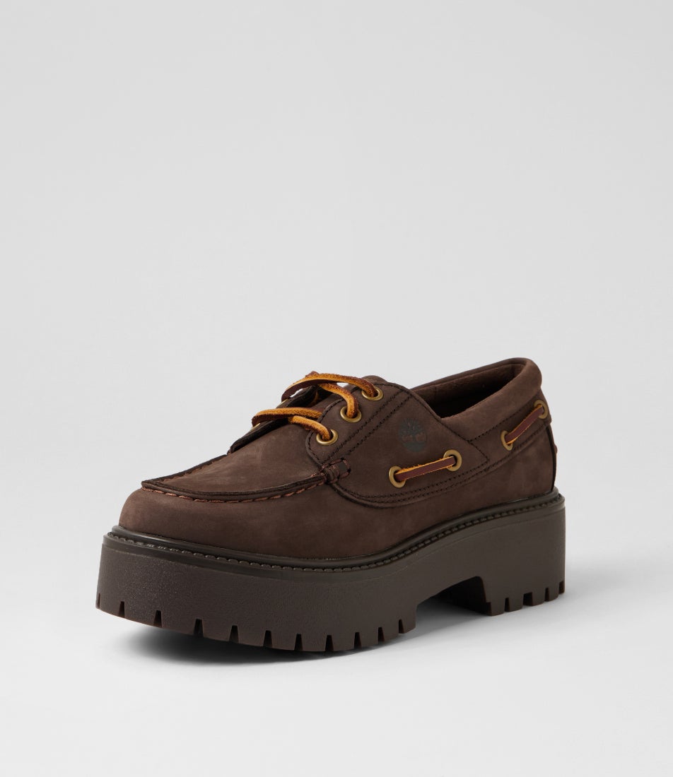 Stone Street Dark Brown Nubuck Boat Shoes